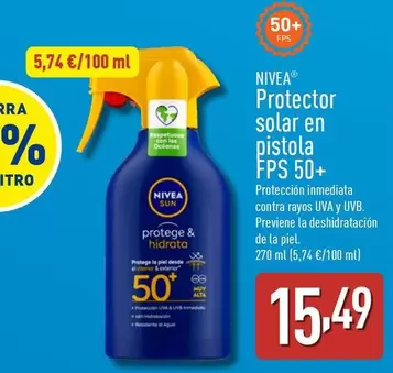 Oferta de Nivea - Protector Solar En Pistola Fps 50+ por 15,49€ en ALDI