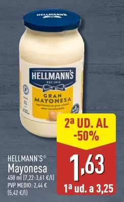 Oferta de Hellmann's - Mayonesa por 3,25€ en ALDI
