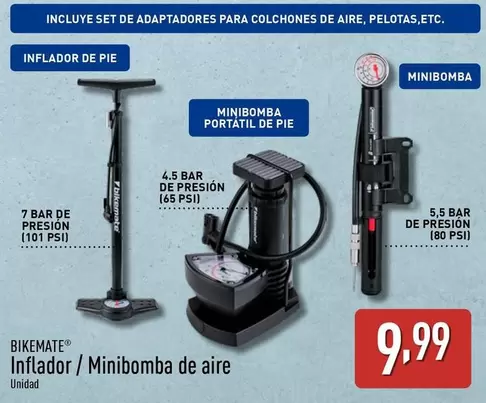 Oferta de Bikemate - Inflador/Minibomba De Aire  por 9,99€ en ALDI