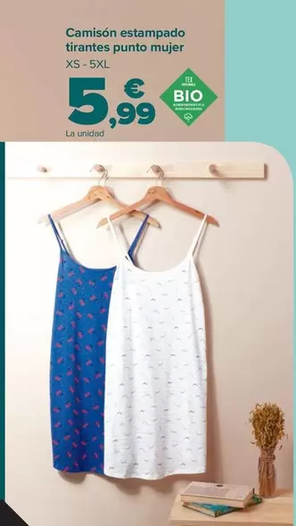 Oferta de Tex - Camisón Estampado  Tirantes Punto Mujer por 5,99€ en Carrefour