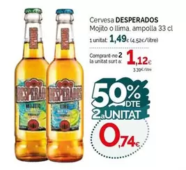 Oferta de Desperados - Cervesa Mojito O Llima por 1,49€ en Condis