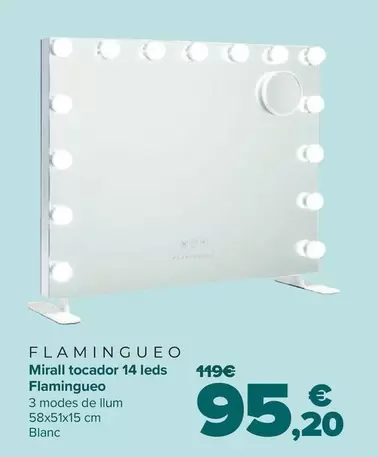 Oferta de Flamingueo - Espejo Tocador 14 Led  por 95,2€ en Carrefour