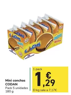 Oferta de Codan - Mini Conchas por 1,29€ en Carrefour Express