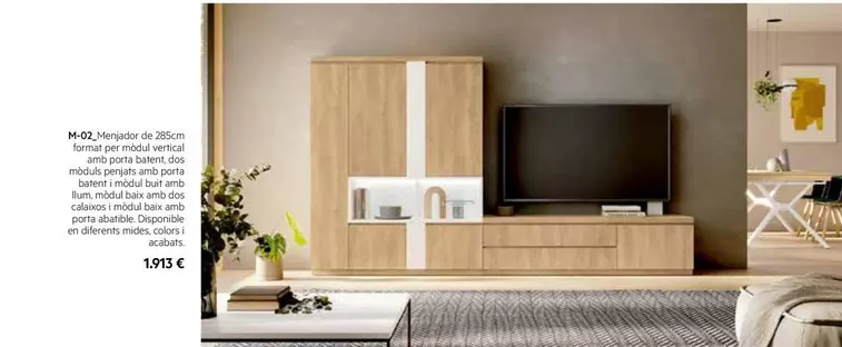 Oferta de M-02/ Menjador De 285cm Format Per Modul Vertical Amb Porta Batent por 1913€ en MacMobles