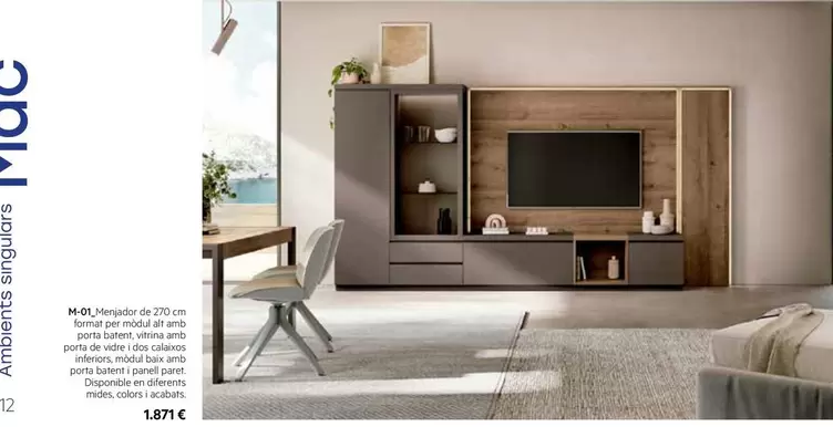 Oferta de M-01/ Menjador De 270cmformat Per Modul Alt Amb Porta Batent por 1871€ en MacMobles
