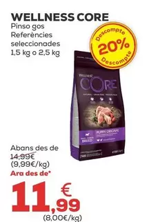 Oferta de Wellness Core - Pienso Perro  por 11,99€ en Kiwoko
