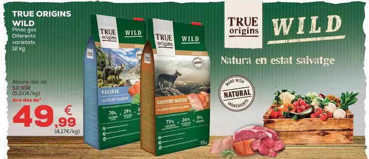 Oferta de True Origins - Wild Pinso Gos por 49,99€ en Kiwoko