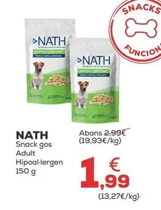 Oferta de Nath - Snack Perro Adulto Hipoalergenico por 1,99€ en Kiwoko