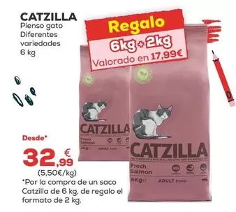 Oferta de Catzilla - Pienso Gato  por 32,99€ en Kiwoko