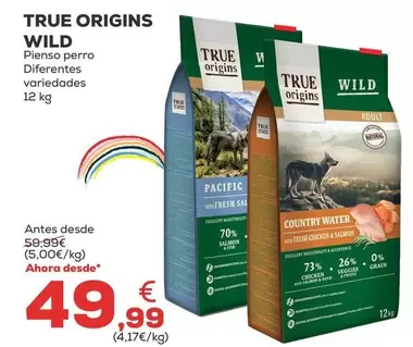 Oferta de True Origins - Wild/ Pienso Perro por 49,99€ en Kiwoko