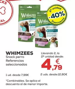 Oferta de Whimzees - Snack Perro/ Referencias Seleccionadas por 7,99€ en Kiwoko