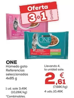 Oferta de Purina One - Humedo Gato Referencias Seleccionadas por 3,49€ en Kiwoko