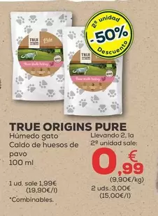 Oferta de True Origins - Pure Humedo Gato Caldo De Huesos De Pavo por 1,99€ en Kiwoko