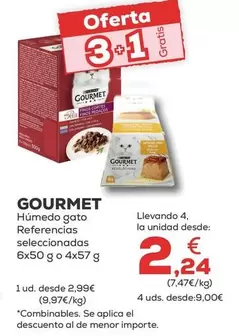 Oferta de Gourmet - Humedo Gato Referencias Seleccionadas por 2,99€ en Kiwoko