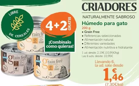Oferta de Criadores - Humit Per A Gat por 2,19€ en Tiendanimal