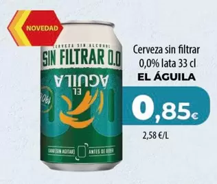Oferta de El Águila - Cerveza Sin Filtrar 0.0% Lata por 0,85€ en SPAR Lanzarote