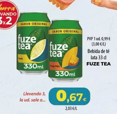 Oferta de Fuze Tea - Bebida De Te por 0,99€ en SPAR Lanzarote