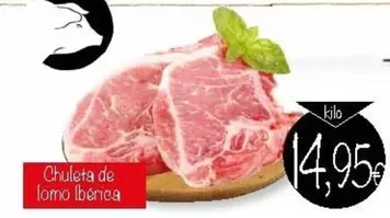 Oferta de Chuleta De Lomo Ibérica por 14,95€ en Supermercados Piedra