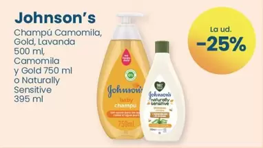 Oferta de Johnson's - Champú Camomila, Gold, Lavanda Camomila Y Gold en Clarel