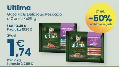 Oferta de Ultima - Gato Fit & Delicious Pescado O Carne por 3,49€ en Clarel