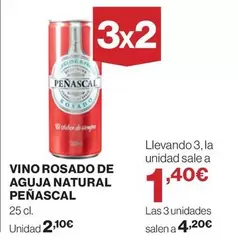 Oferta de Peñascal - Vino Rosado De Aguja Natural por 2,1€ en Supercor