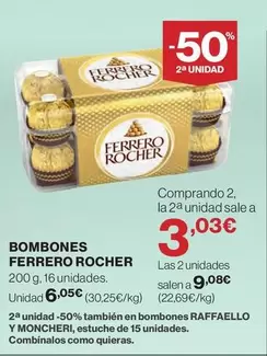 Oferta de Ferrero Rocher - Bombones por 6,05€ en Supercor