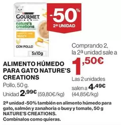 Oferta de Purina - Alimento Humedo Para Gato Nature's Creations por 2,99€ en El Corte Inglés