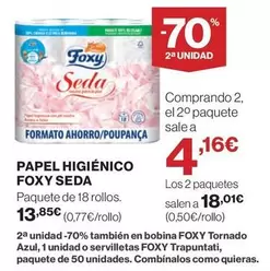 Oferta de Foxy - Papel Higiénico Seda por 13,85€ en El Corte Inglés