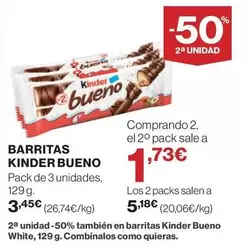 Oferta de Kinder - Barritas Bueno por 3,45€ en El Corte Inglés
