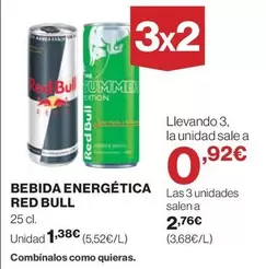Oferta de Red Bull - Bebida Energética por 1,38€ en El Corte Inglés
