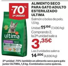 Oferta de Affinity - Alimento Seco Para Gato Adulto Esterilizado Ultima por 11,15€ en El Corte Inglés
