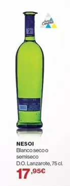 Oferta de Blanco -  Secoo Semiseco D.o. Lanzarote por 17,95€ en El Corte Inglés
