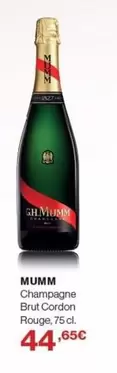 Oferta de Mumm - Champagne Brut Cordon Rouge por 44,65€ en El Corte Inglés