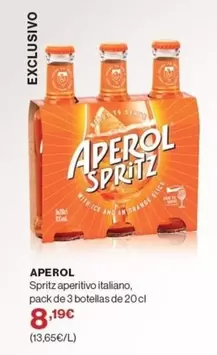 Oferta de Aperol - Spritz Aperitivo Italiano por 8,19€ en El Corte Inglés