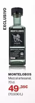 Oferta de Montelobos - Mezcal Artesanal por 49,35€ en El Corte Inglés