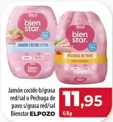 Oferta de Elpozo - Jamón Cocido B/grasa Red/sal O Pechuga De Pavo S/grasa Red/sal Bienstar por 11,95€ en Spar Tenerife