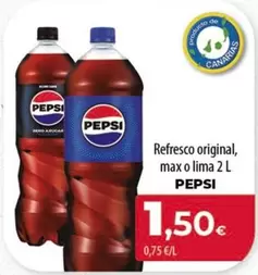 Oferta de Pepsi - Refresco Original, Max O Lima por 1,5€ en Spar Tenerife