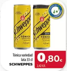 Oferta de Schweppes - Tonica Variedad por 0,8€ en Spar Tenerife