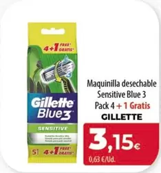 Oferta de Gillette - Maquinilla Desechable Sensitive Blue 3 por 3,15€ en Spar Tenerife