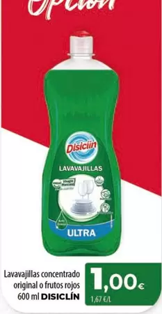 Oferta de Disiclin - Lavavajillas Concentrado Original O Frutos Rojos por 1€ en Spar Tenerife