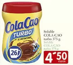Oferta de Cola Cao - Soluble Turbo por 4,5€ en Supermercados Bip Bip