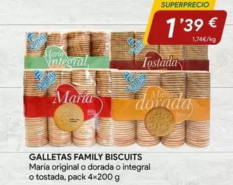 Oferta de Family Biscuits - Galletas por 1,39€ en minymas