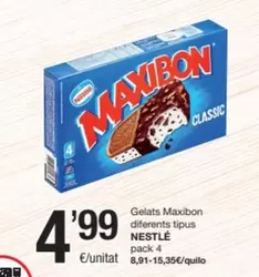 Oferta de Nestlé - Gelats Maxibon por 4,99€ en SPAR Fragadis