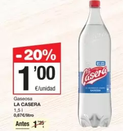 Oferta de La Casera - Gaseosa por 1€ en SPAR Fragadis