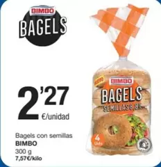 Oferta de Bimbo - Bagels Con Semillas por 2,27€ en SPAR Fragadis