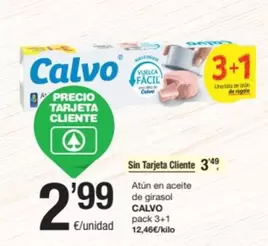 Oferta de Calvo - Atun En Aceite De Girasol por 3,49€ en SPAR Fragadis