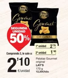 Oferta de Lay's - Patatas Gourmet Original por 2,79€ en SPAR Fragadis
