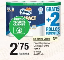 Oferta de Foxy - Papel Higienico Compact Ultra por 3,99€ en SPAR Fragadis