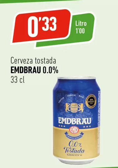 Oferta de Emdbrau - Cerveza Tostada 0.0% por 0,33€ en Supermercados Deza