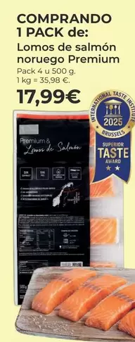 Oferta de Premium - Lomos De Salmon Noruego por 17,99€ en La Sirena